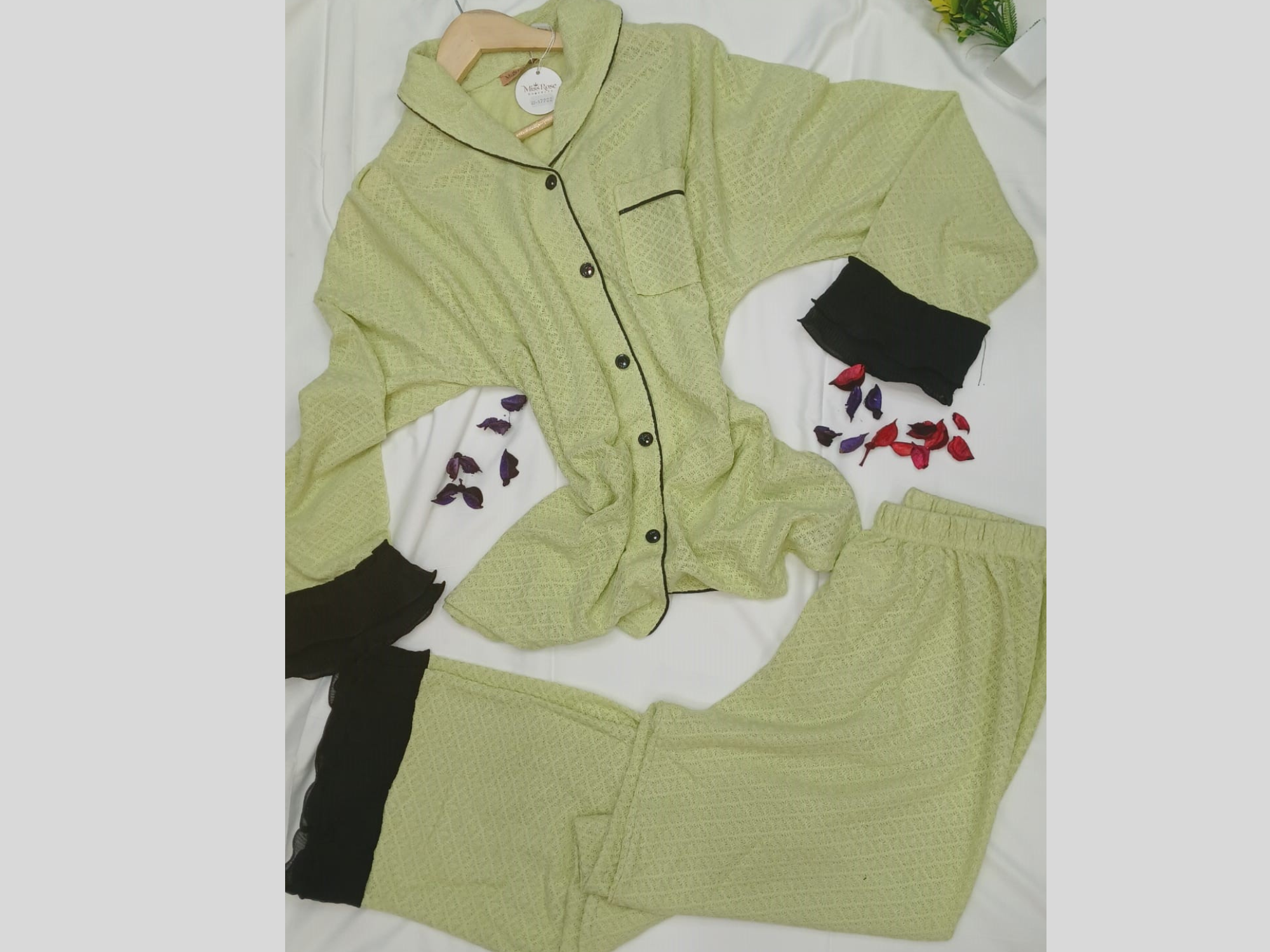 pyjama 2 pièces dentelle noire