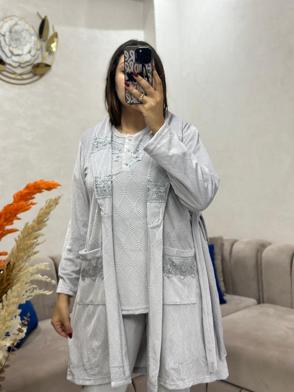 pyjama 3 pièces en velours