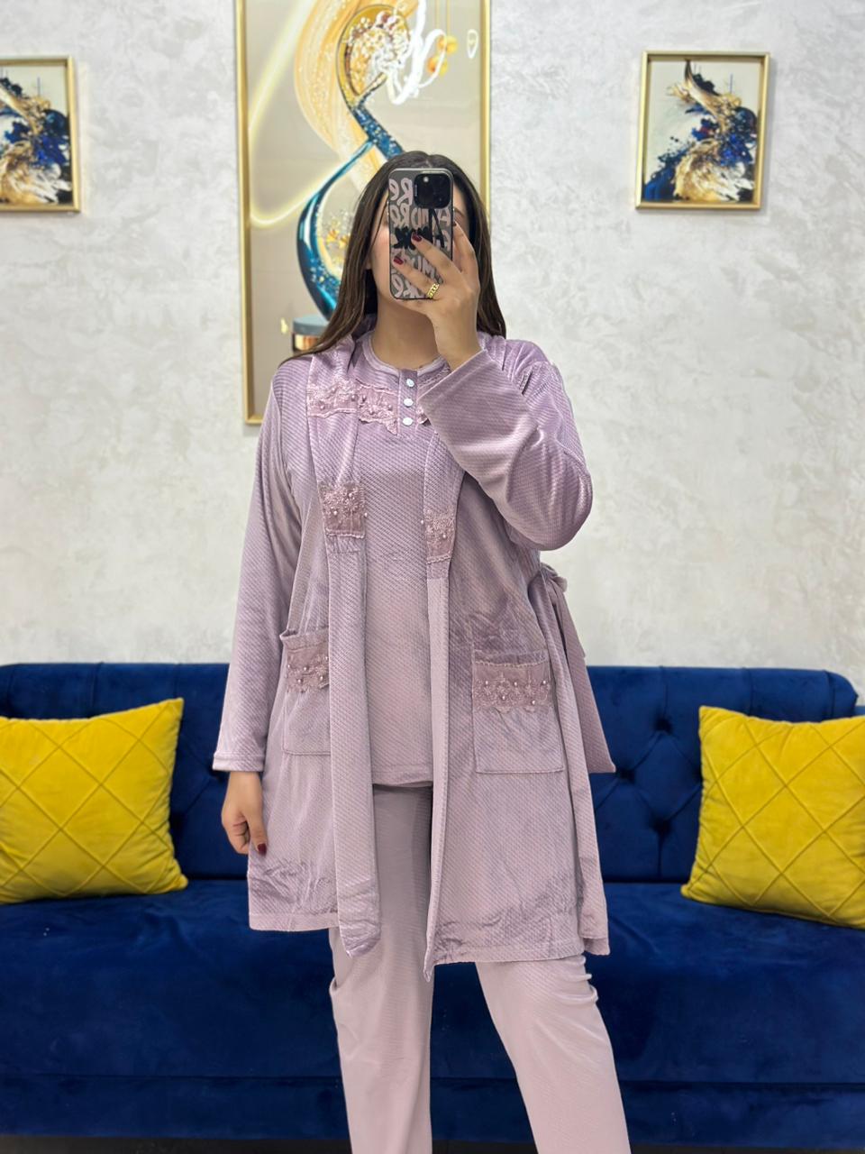 pyjama 3 pièces en velours