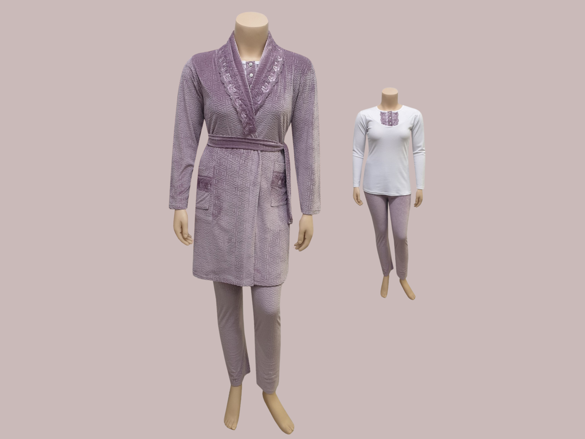 pyjama 3 pièces en velours