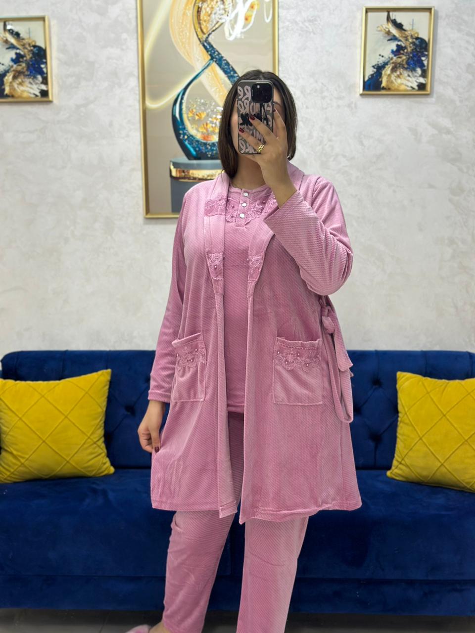 pyjama 3 pièces en velours