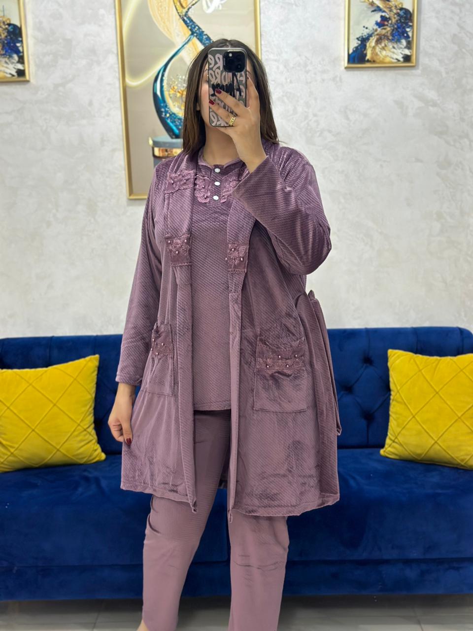 pyjama 3 pièces en velours