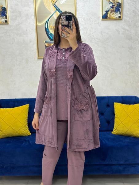 pyjama 3 pièces en velours
