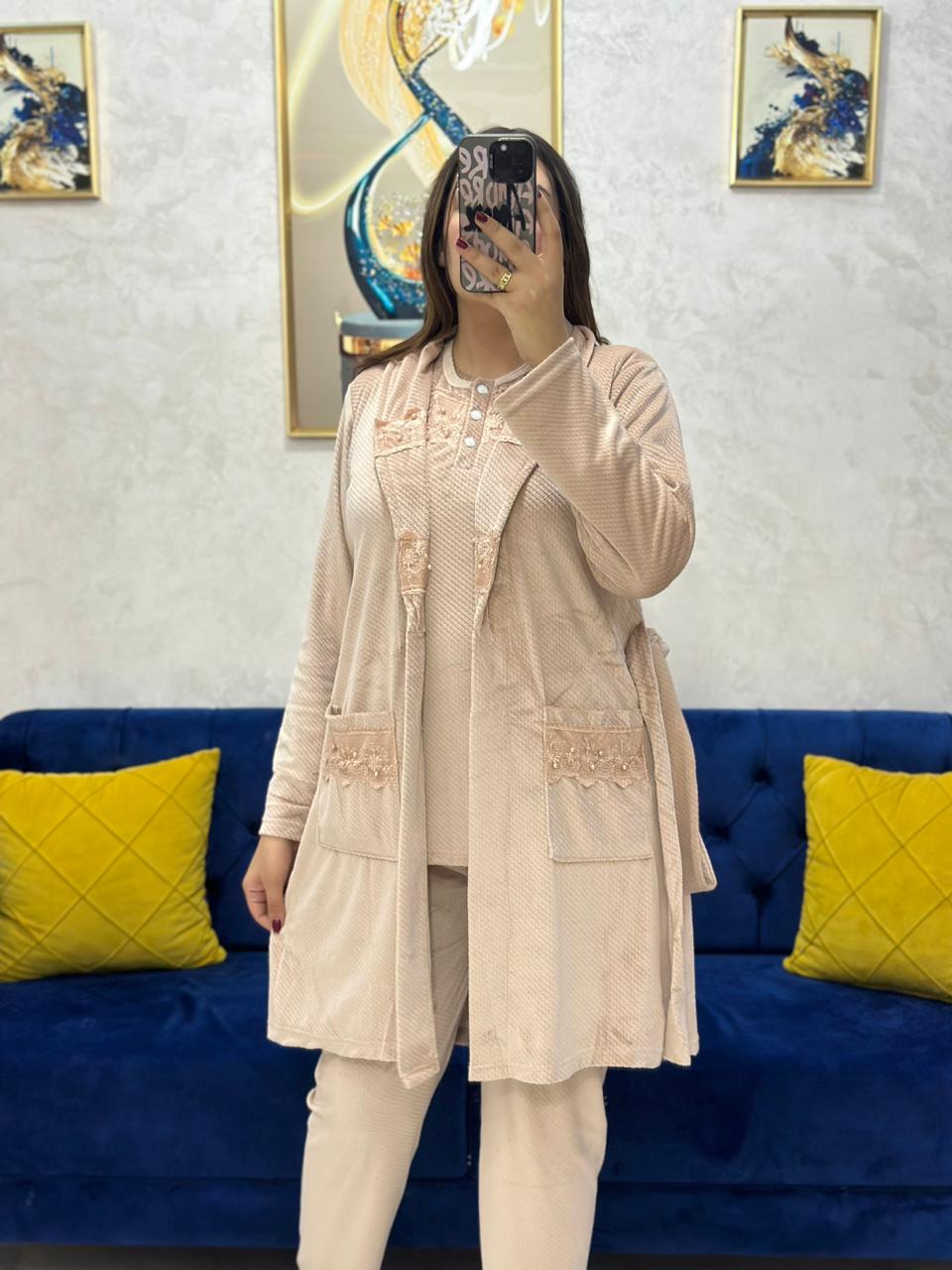 pyjama 3 pièces en velours