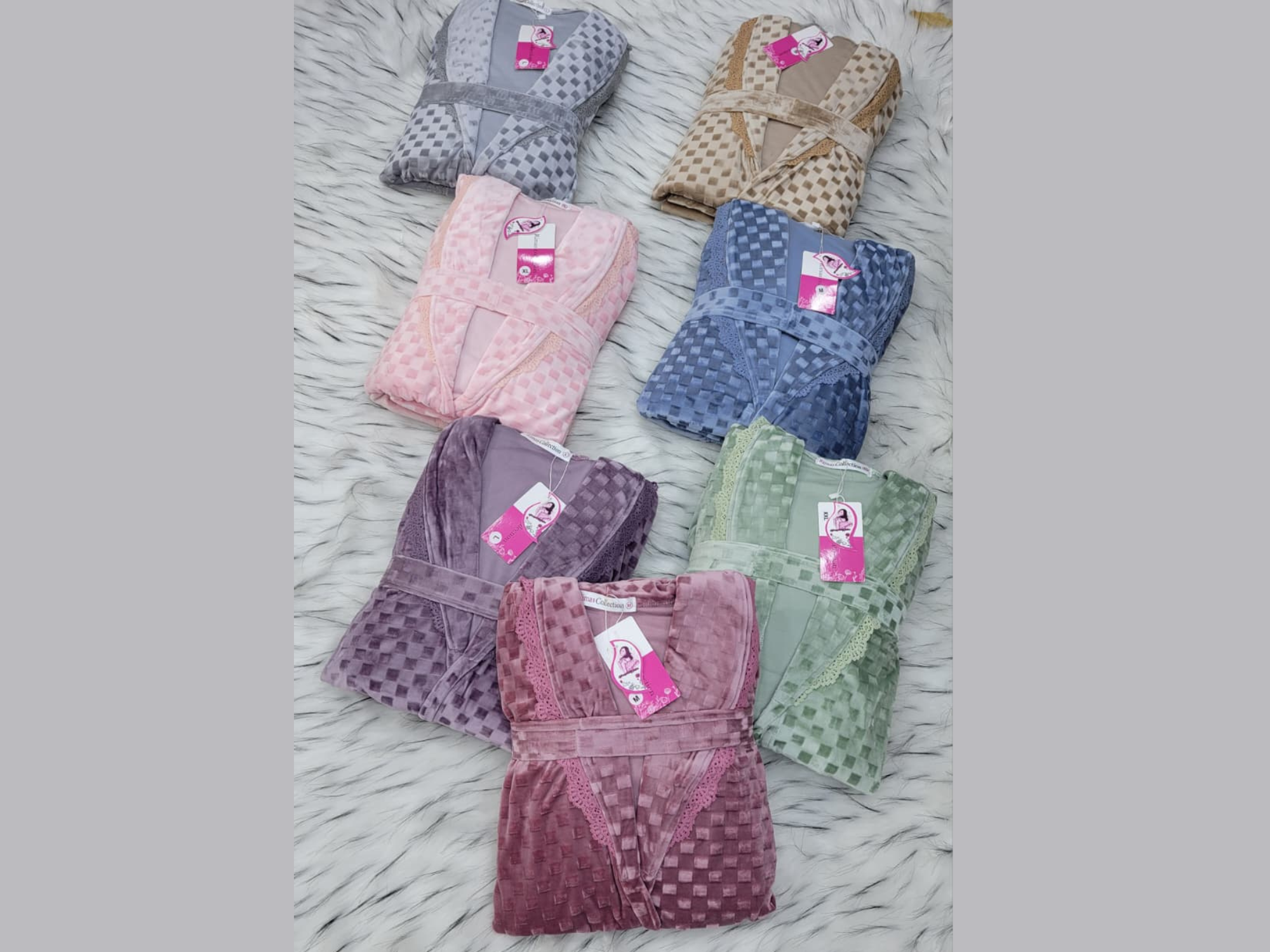 ensemble 3 piéces motifs carreaux