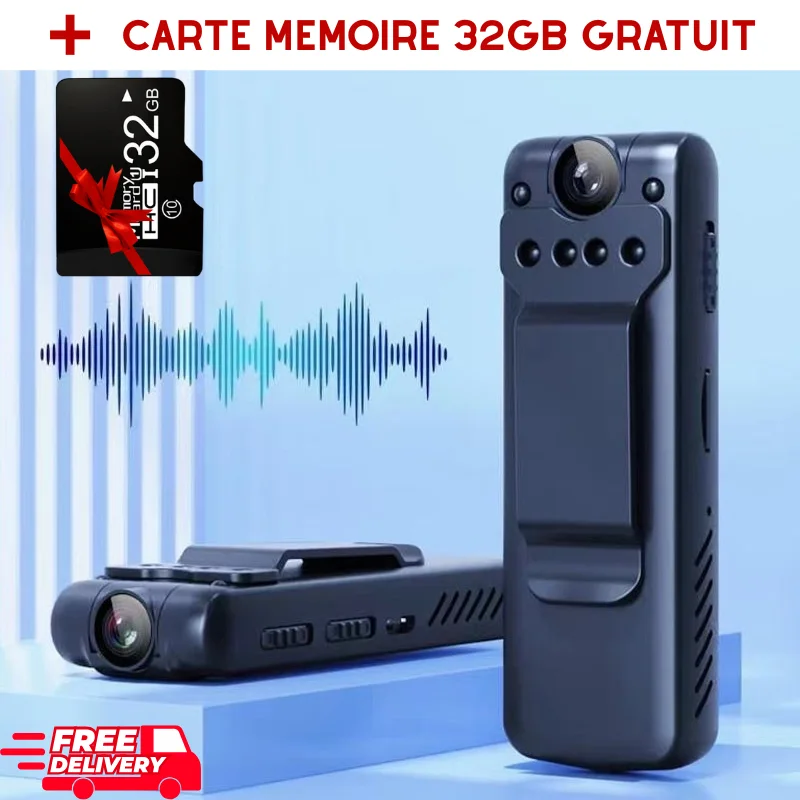 mini caméra vocal et video  discrète ( Pas wifi ) + carte memoire 32GB.