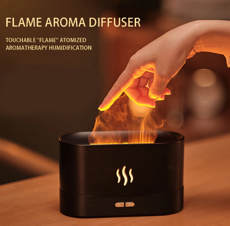 موزع الزيت العطري : محاكاة اللهب ، مرطب بالموجات فوق الصوتية