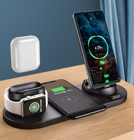 شاحن لاسلكي متوافق مع جميع الهواتف المحمولة، السماعات والساعات الذكية