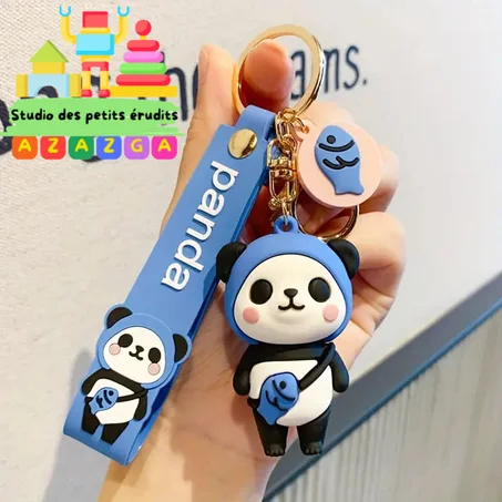Porte-clés de charme de Panda dessin animé Mignon de football
