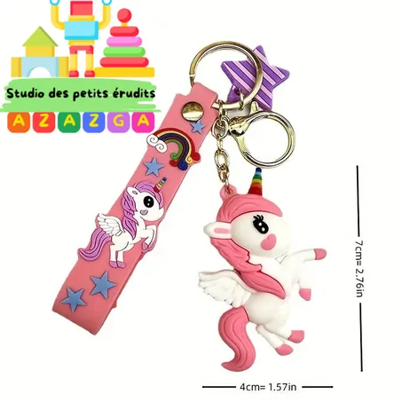 Mignon dessin animé Licorne porte-clés