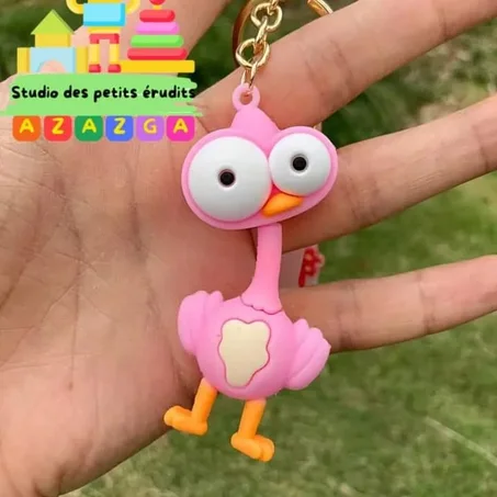 Porte clé mignon pendentif créatif Autruche gros yeux👀