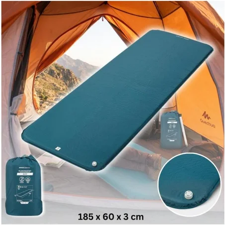 Tapis Gonflable  Autogonflant de la Marque Quechua pour Camping. Compact, léger, facile à transporter et pratique.
