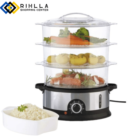 جهاز طهي بالبخار الكهربائي بثلاثة طبقات