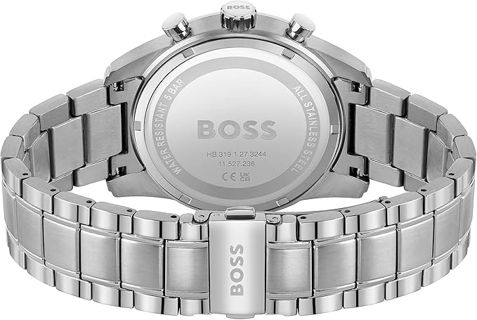 HUGO BOSS chronographe argentée à cadran bleu