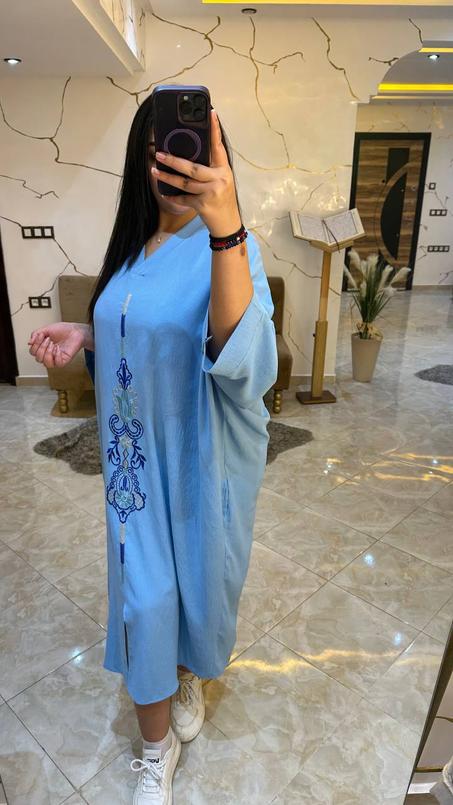 🔸️كندورة ربيعية صيفية مبردة  سامبل بطرزة  غزالة   وخفيفه فلبسة 👌😊😊