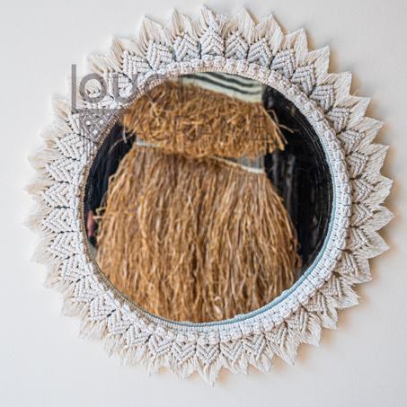 Soleil Enchanté - Miroir en Macramé Luxe