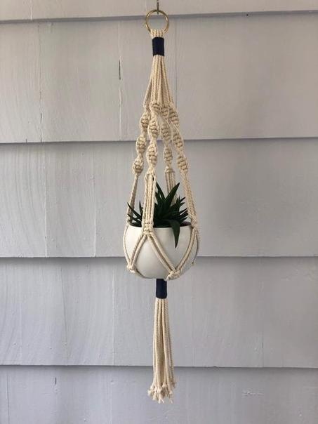 porte-plante en macramé