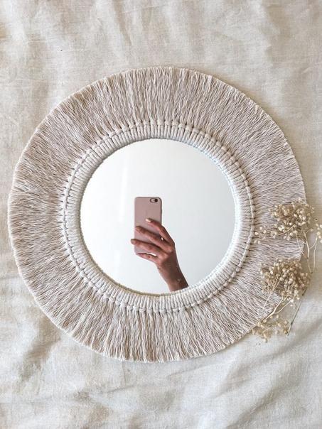 Miroir en macramé