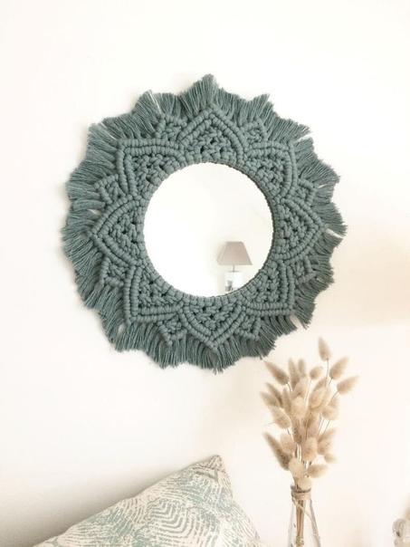 Miroir en macramé bohème