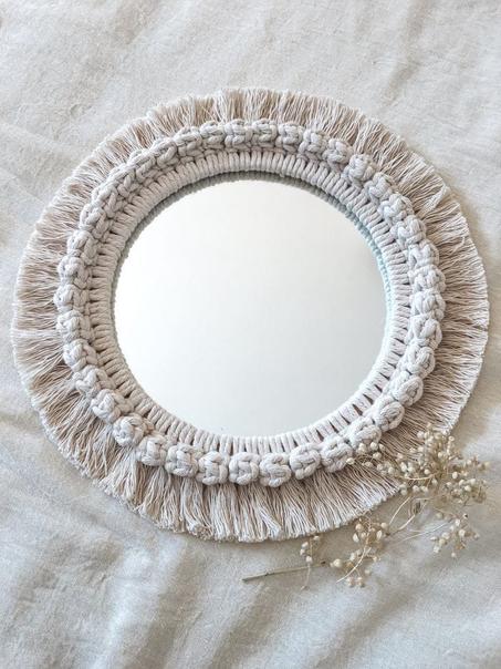 Miroir bohème  en macramé