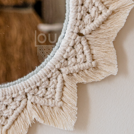Reflet Bohème - Miroir en Macramé Soleil