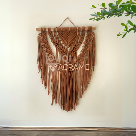 Suspension Murale Macramé Bohème Chic - Décoration Artisanale