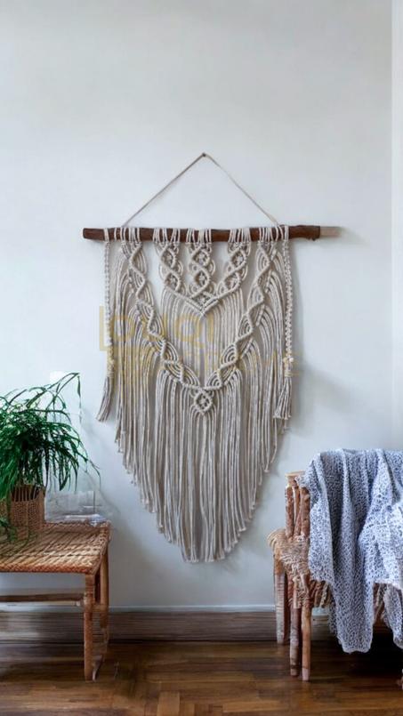 Suspension murale en macramé fait main