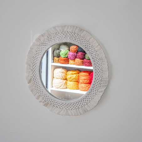Harmonie Bohème - Miroir en Macramé Cercle Tissé