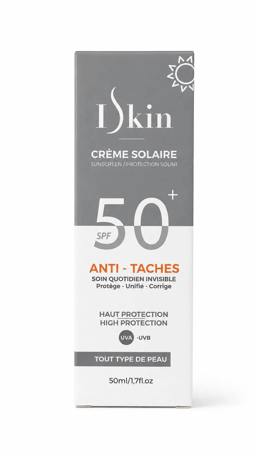 ISkin Crème Solaire SPF 50+ – واقي الشمس الطبي لجميع أنواع البشرة