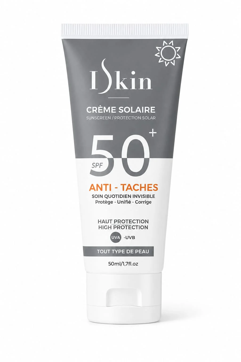 ISkin Crème Solaire SPF 50+ – واقي الشمس الطبي لجميع أنواع البشرة