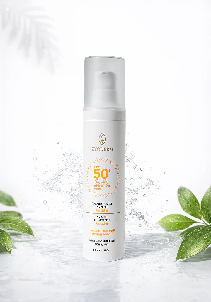 Zyoderm Crème Solaire Invisible SPF 50+ – واقي شمس طبي شفاف ضد البقع