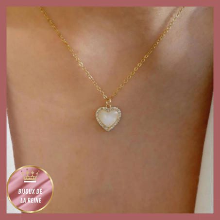 Collier Cœur Blanc