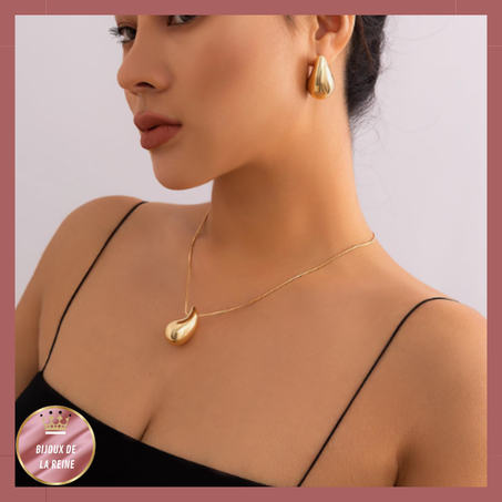 Collier & Boucles goutte d'eau
