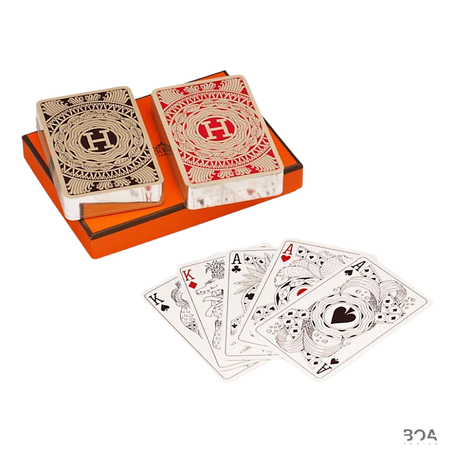 Set de 2 jeux de bridge Les 4 Mondes -Hermès
