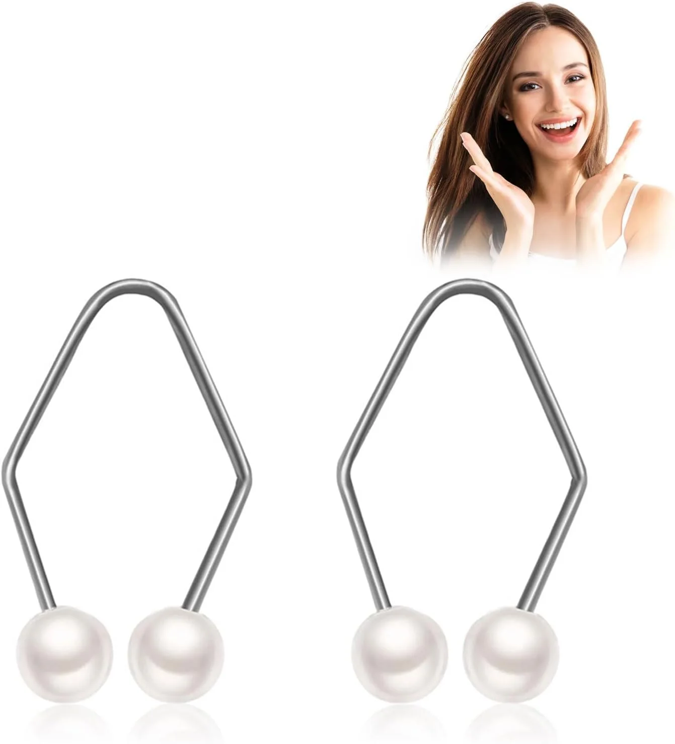 Lot De 4 Appareils à Fossettes Naturelles – Smile Trainer En Acier Inoxydable – Pour Affiner Le Sourire, Muscles Des Joues