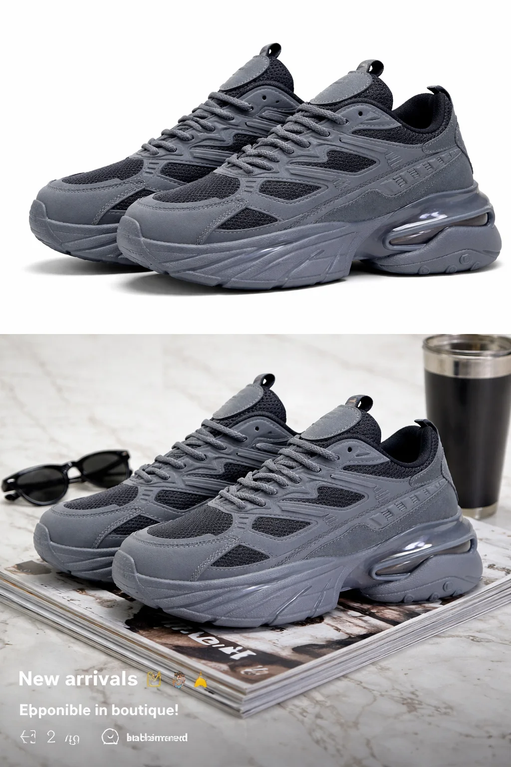 Chaussures de papa à semelle épaisse et compensée, chaussures décontractées et tendance CL30301