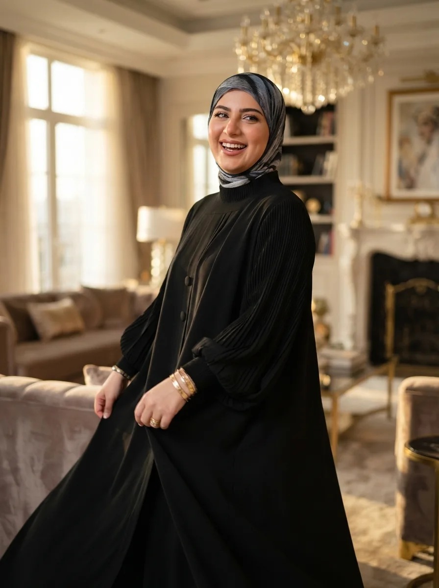 عباية أنيقة وواسعة بتصميم محتشم وعصري