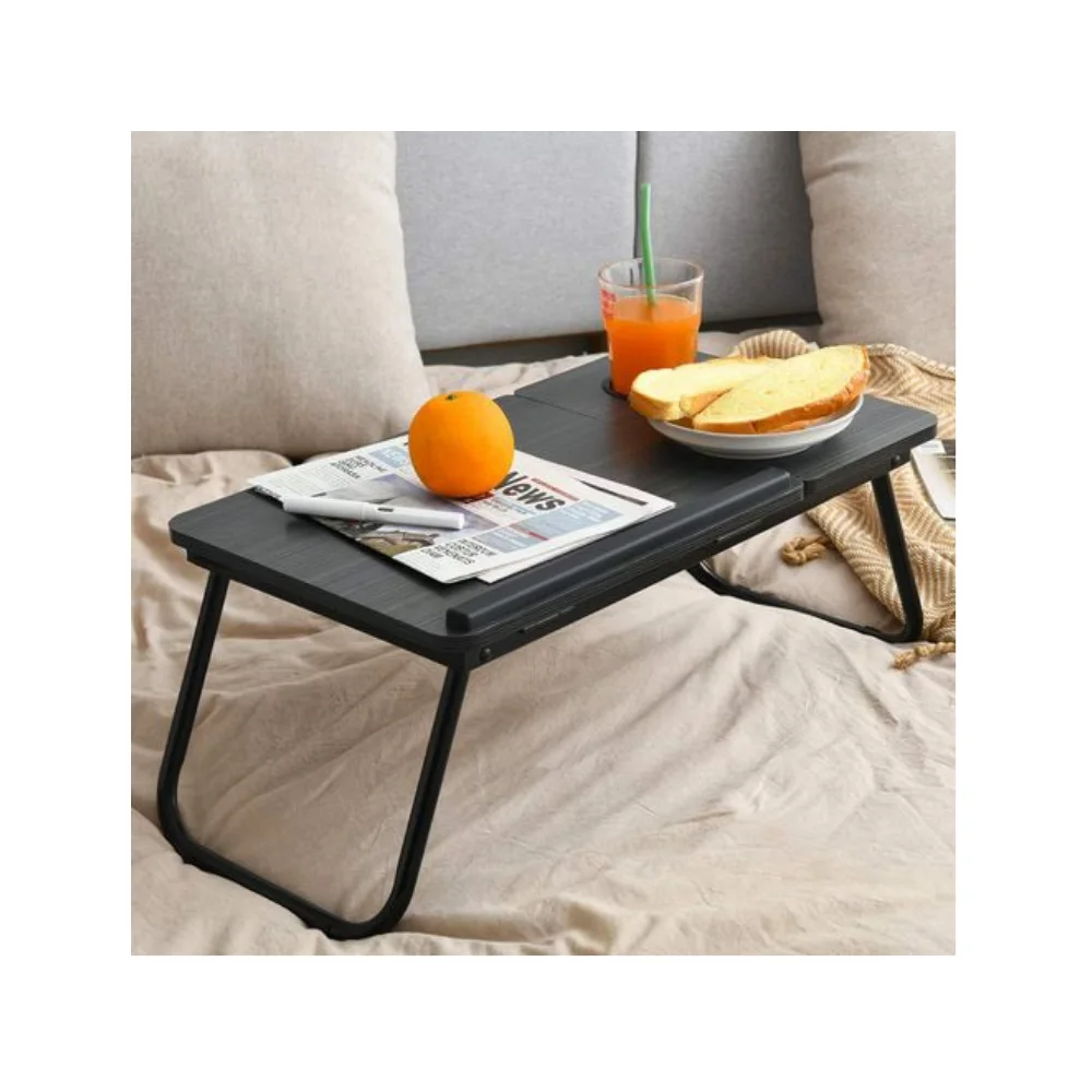 طاولة حاسوب محمولة قابلة للطي متعددة الاستعمالات مع حامل المشروبات