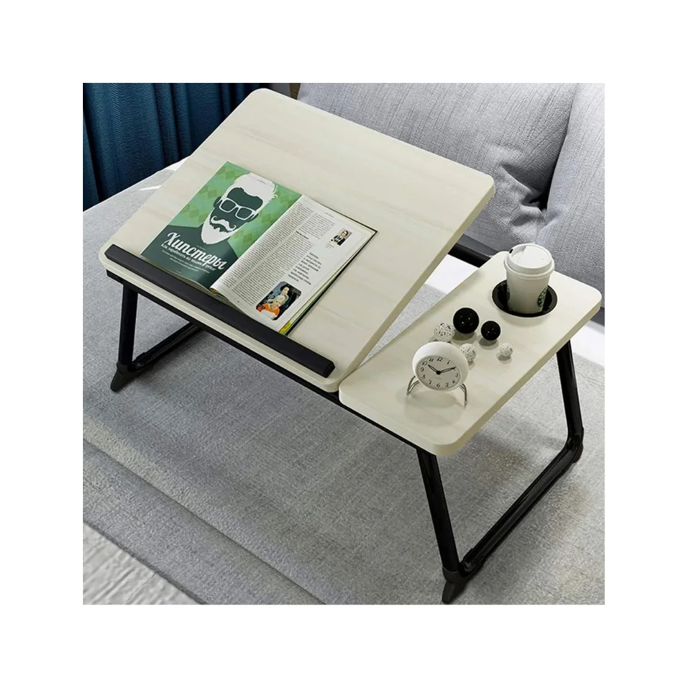 طاولة حاسوب محمولة قابلة للطي متعددة الاستعمالات مع حامل المشروبات