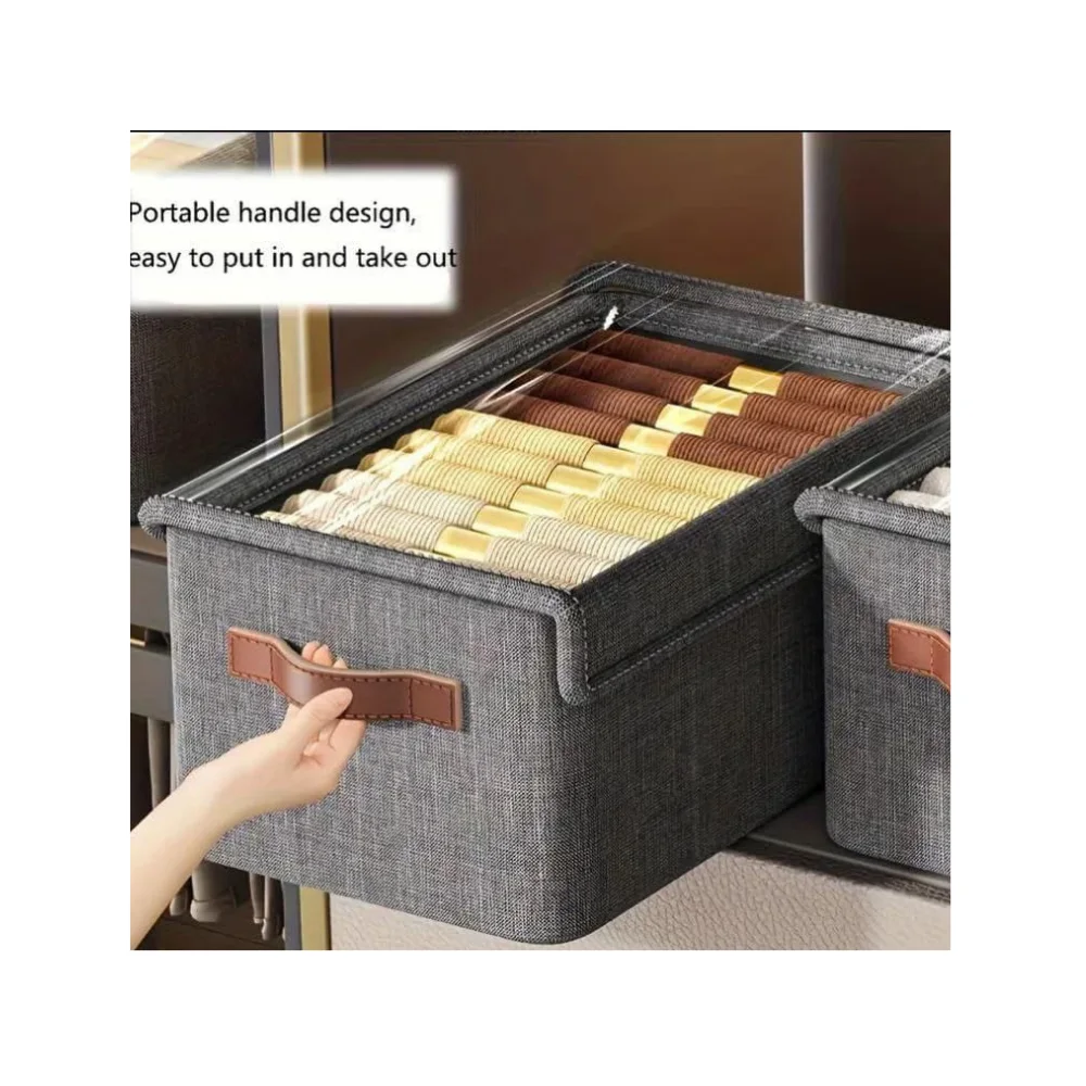 حقيبة تخزين الملابس بغطاء لحفظ وتنظيم أغراضك بسهولة