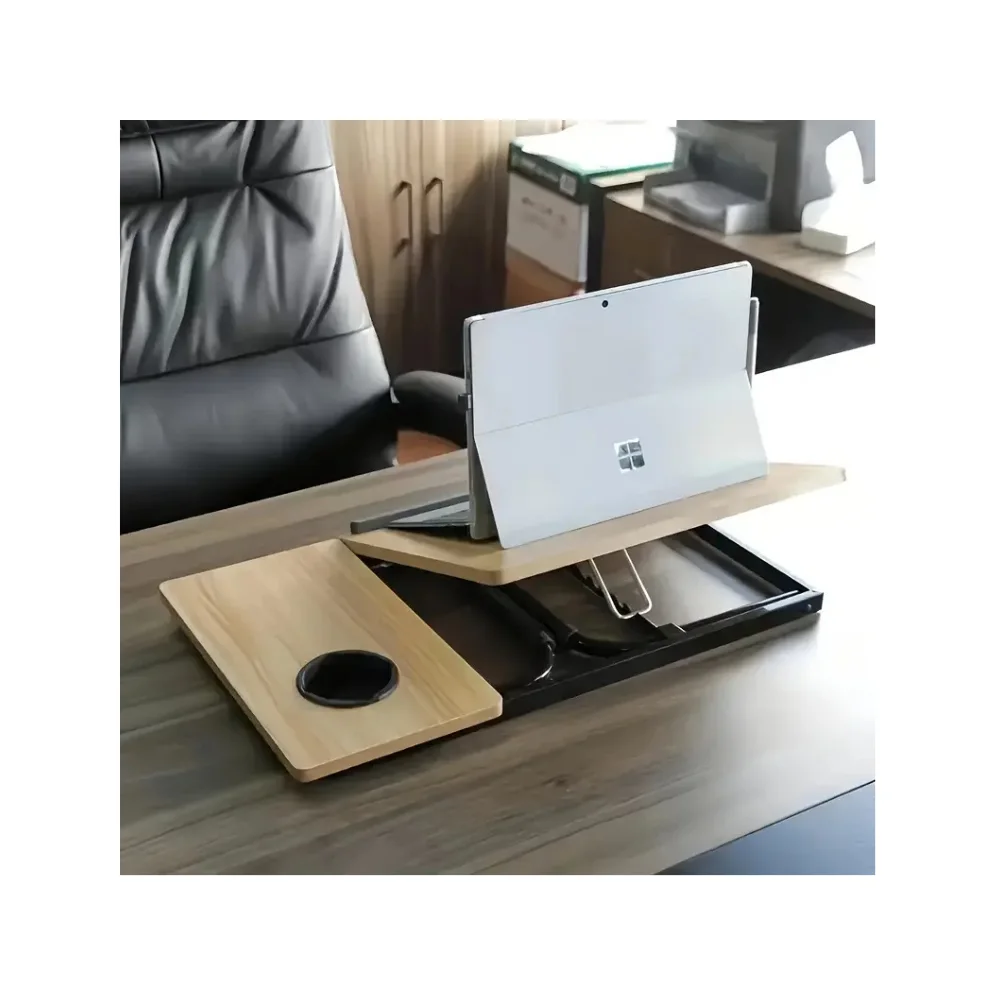 طاولة حاسوب محمولة قابلة للطي متعددة الاستعمالات مع حامل المشروبات