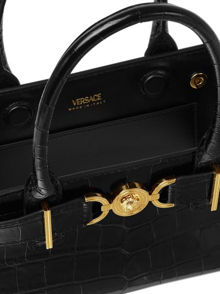 Versace  شنطة عملية 'ميدوسا 95' صغيرة بنقش جلد التمساح