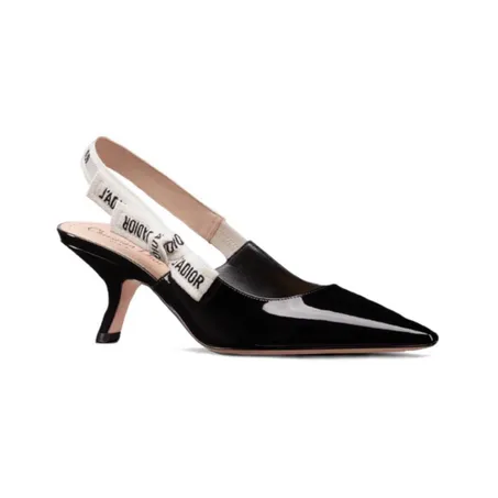 J'ADIOR Slingback Pump Black Patent Calfskin