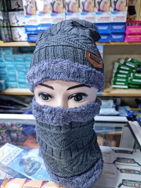 😍2 in 1 warm fleece hat and scarf for women, men and kids