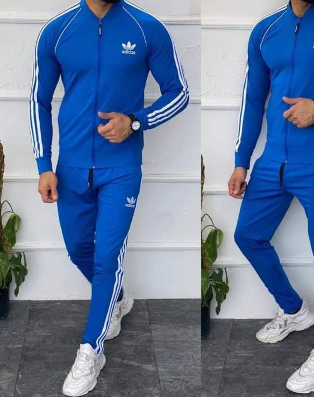Ensemble de survêtement bleu Adidas pour hommes