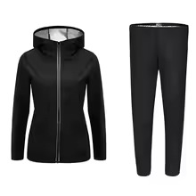 Ensemble de sport noir pour femme avec capuche