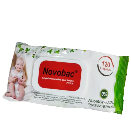 120 Lingettes humides pour bébé – Novobac