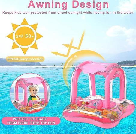 عوامة الأطفال الرائعة مع مظلة قابلة للنفخ