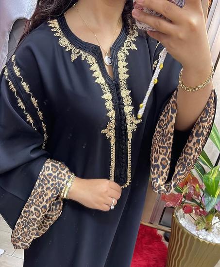 قفطان مغربي فاخر من ثوب كريب تركي بخدمة المعلم - ستايل ستاندار