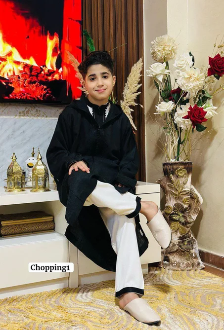 👑 جلابة مع جبدور 3 بياس للأطفال – أناقة مغربية أصيلة